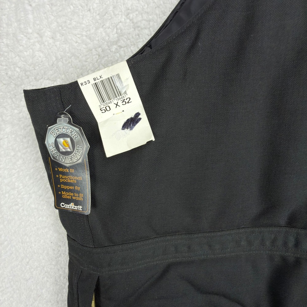 Carhartt Yukon Zip-To-Waist Biberalls Mens 50x32 R33 BLK Black NWT Bibs Overalls